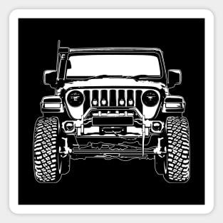 White Wrangler Rubicon Sketch Art Magnet